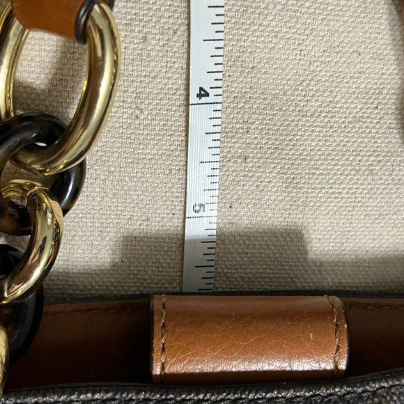 Michael Kors Cynthia Leather Satchel Signature Handbag - Picture 14 of 15